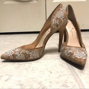 JESSICA SIMPSON Floral (lace/cork) heels